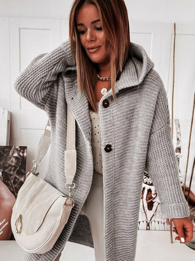 Elegant damesvest met capuchon en lange mouwen