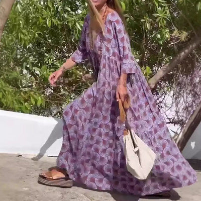 Casual oversized damesjurk met losse pasvorm en vloeiende stijl
