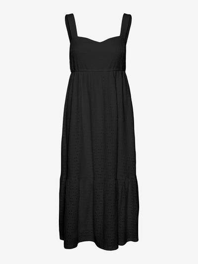 Casual midi jurk met vierkante hals en smalle bandjes