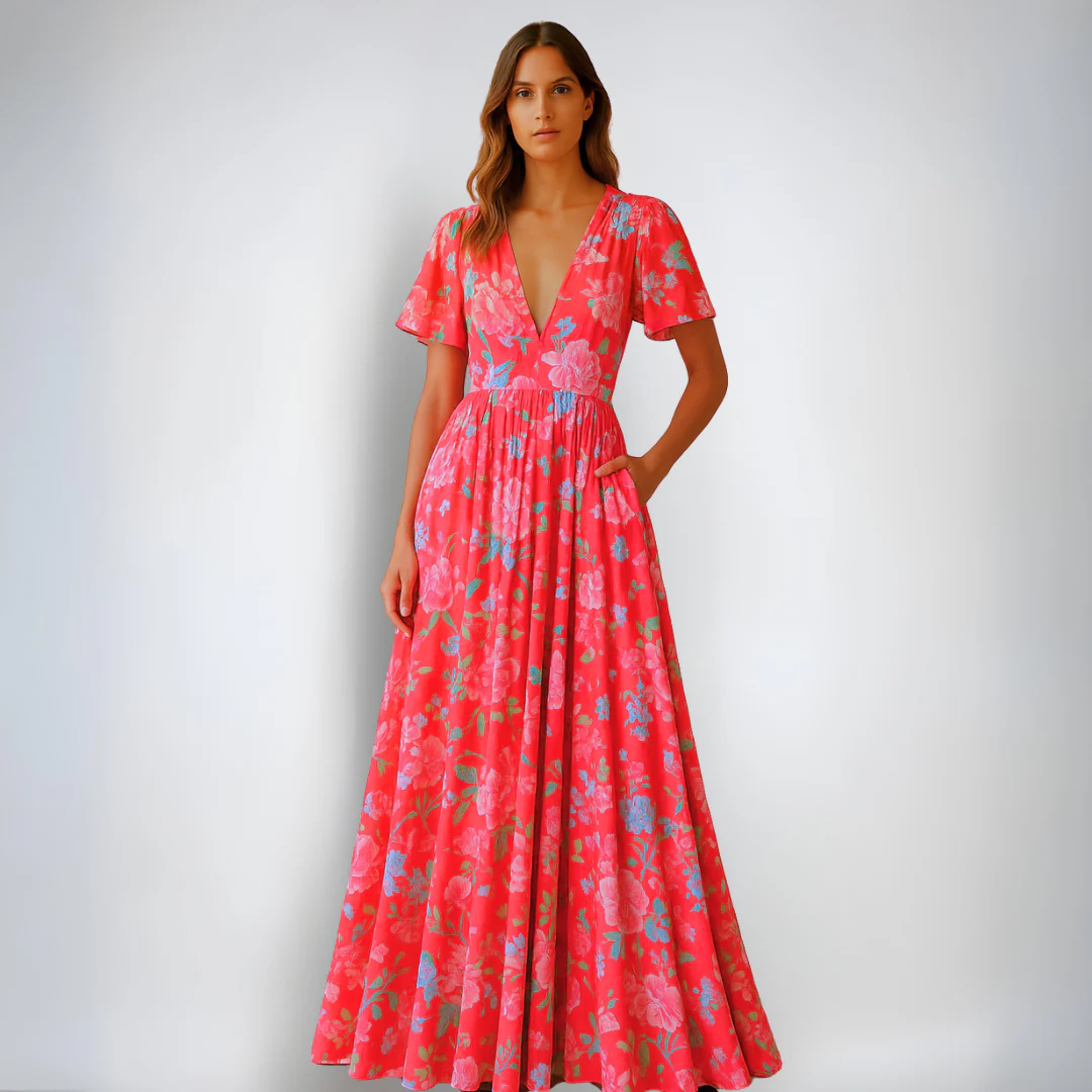 Zomerse damesjurk met print en korte mouwen voor een chique en luchtige look