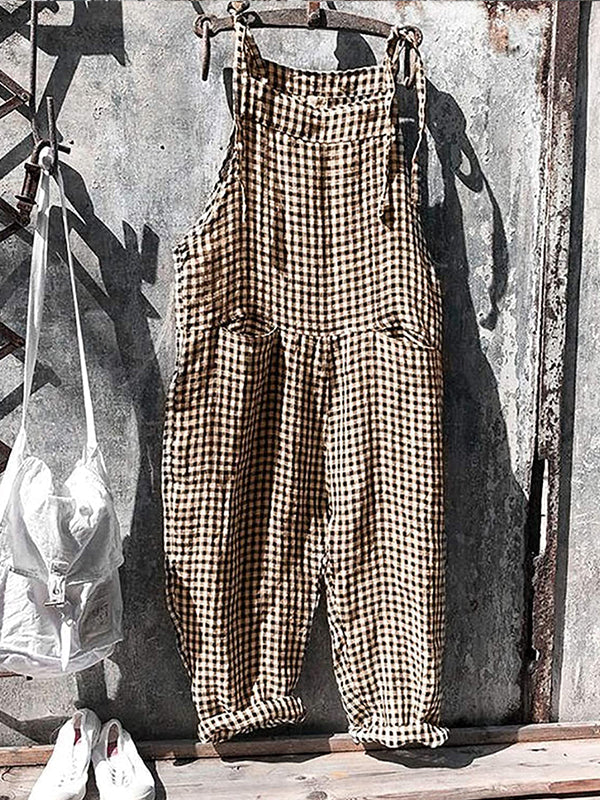 Gestreepte damesjumpsuit met wijde pijpen
