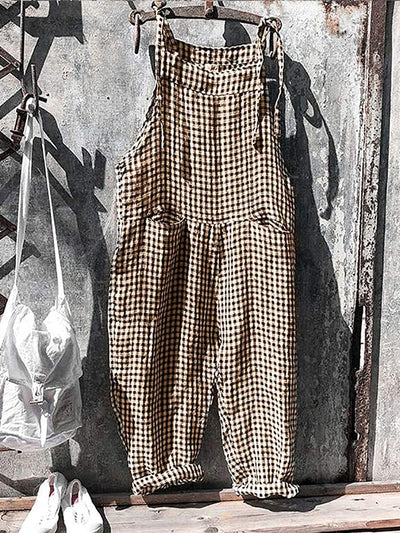 Gestreepte damesjumpsuit met wijde pijpen
