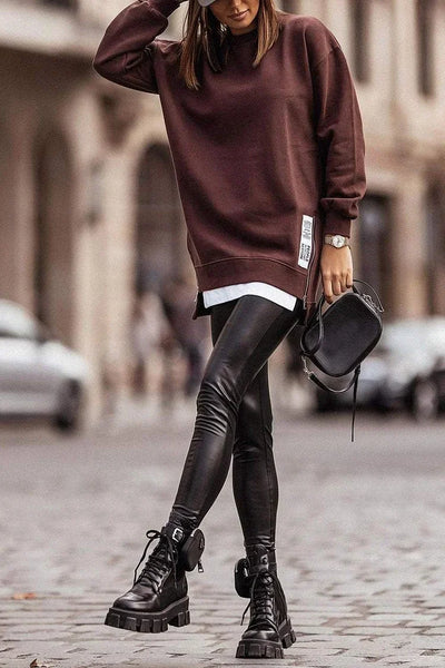 Dames Sweater Met Oneffen Ontwerp en Tweedelige Kijk
