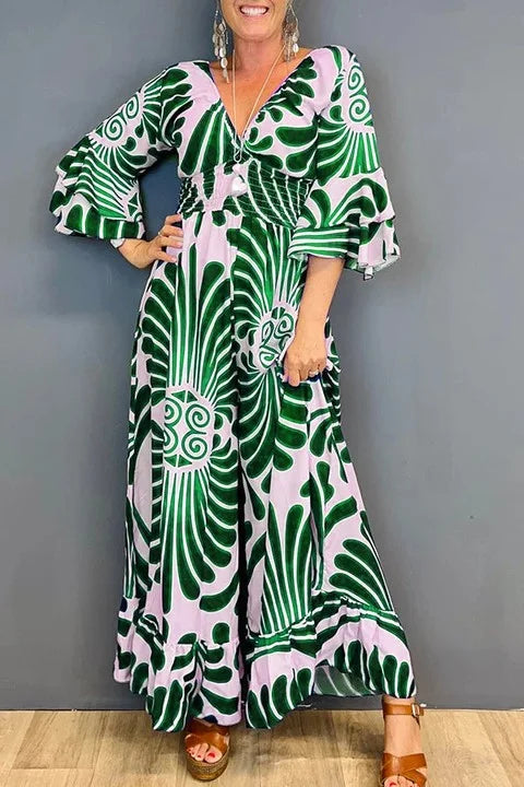 Gabriela - jumpsuit met ruches en vintage bloemen