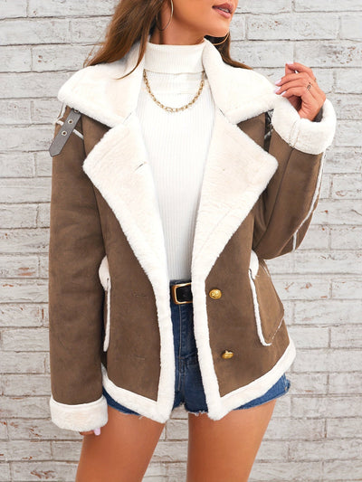Retro winterjas met stijlvolle kraag