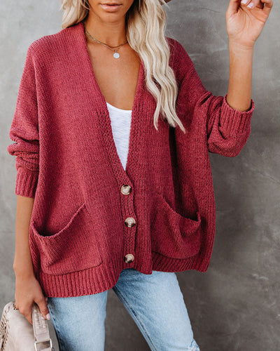 Elegante Cardigan met knopen en praktische zakken
