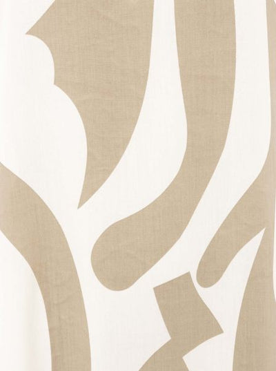 Stijlvolle midi jurk met korte mouwen en abstract patroon
