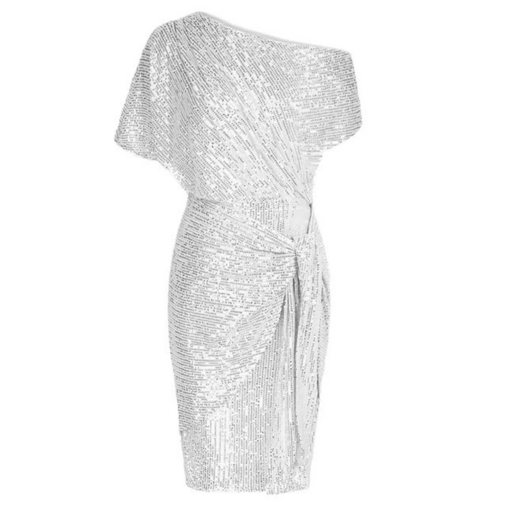 Stijlvolle one-shoulder jurk met pailletten voor feestelijke gelegenheden