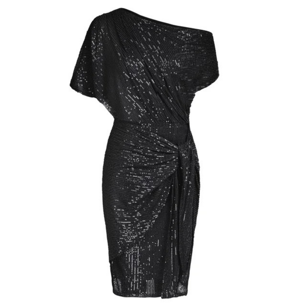 Stijlvolle one-shoulder jurk met pailletten voor feestelijke gelegenheden
