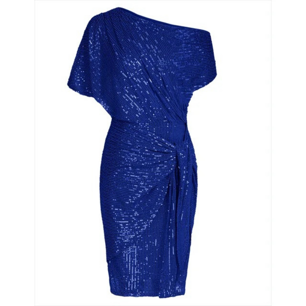 Stijlvolle one-shoulder jurk met pailletten voor feestelijke gelegenheden