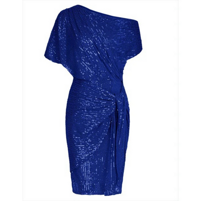 Stijlvolle one-shoulder jurk met pailletten voor feestelijke gelegenheden