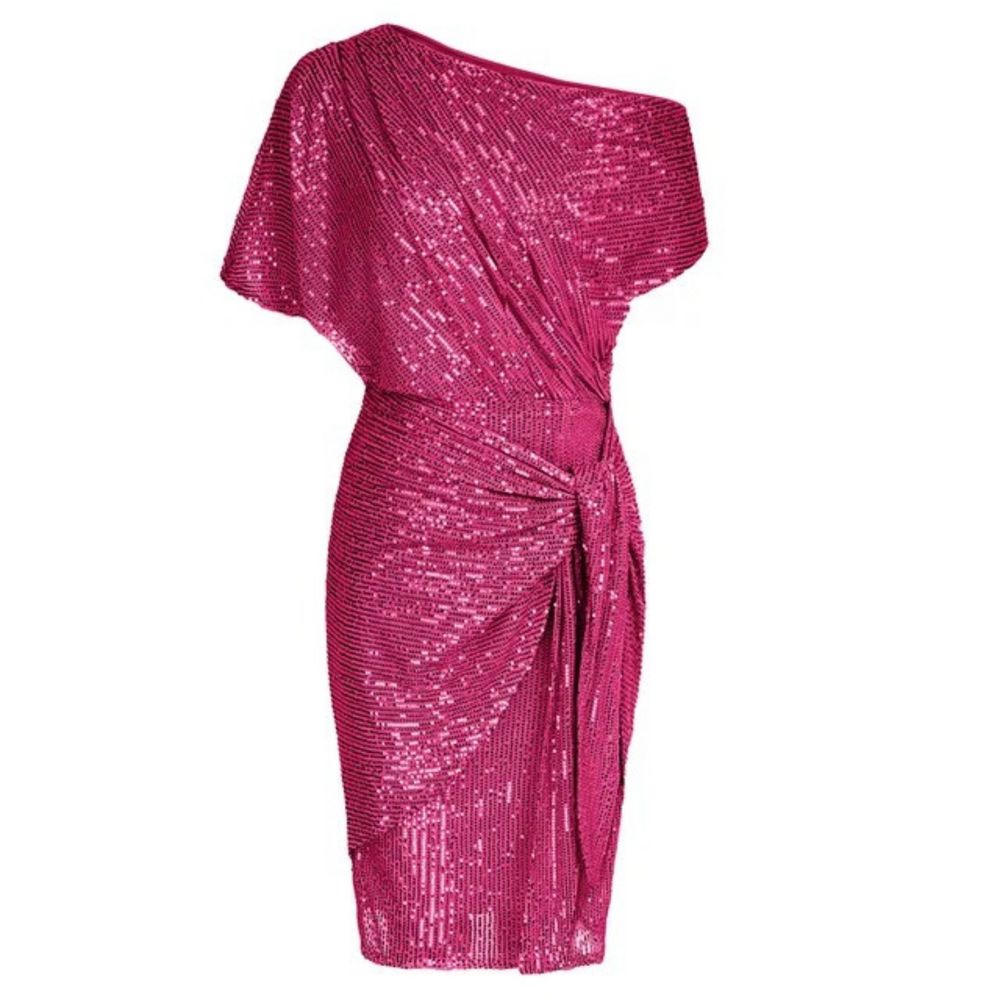 Stijlvolle one-shoulder jurk met pailletten voor feestelijke gelegenheden