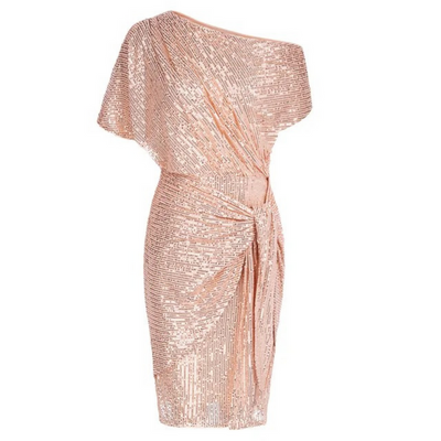 Stijlvolle one-shoulder jurk met pailletten voor feestelijke gelegenheden