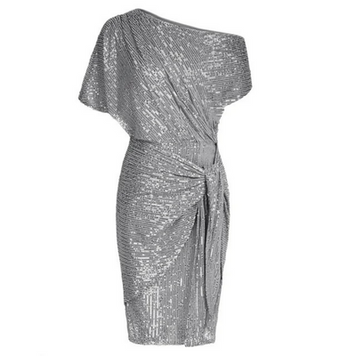 Stijlvolle one-shoulder jurk met pailletten voor feestelijke gelegenheden