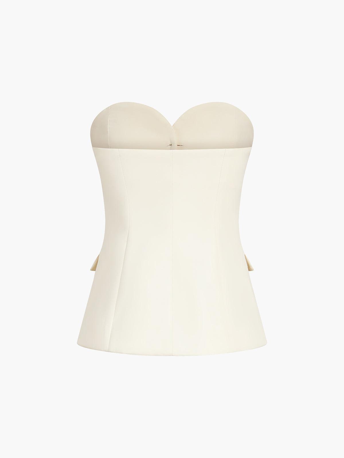 Stijlvolle en moderne dames set met straploze top met knopen en wijde broek