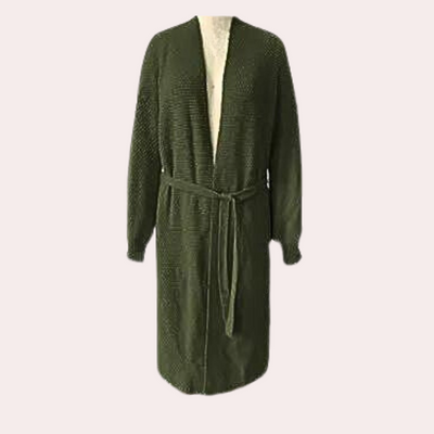 Stijlvol lang damesvest met een strikceintuur voor een elegante mira