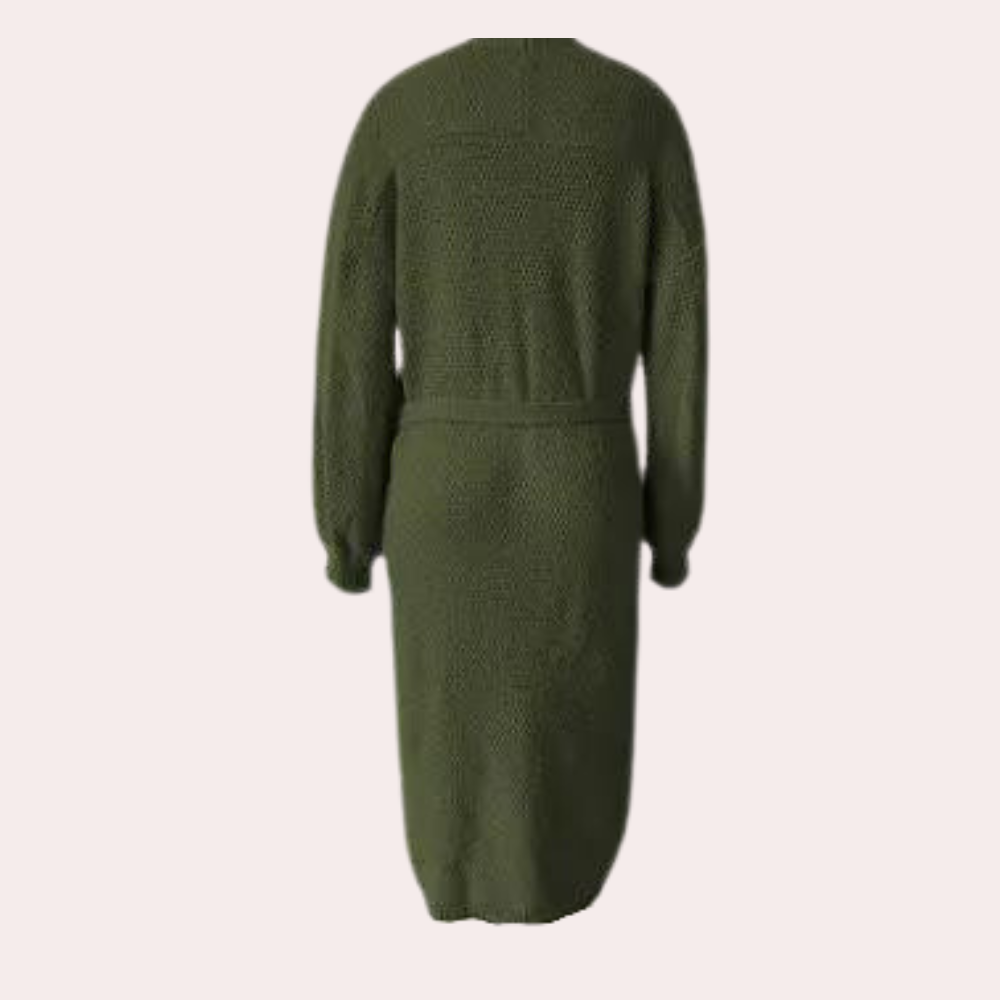 Stijlvol lang damesvest met een strikceintuur voor een elegante mira