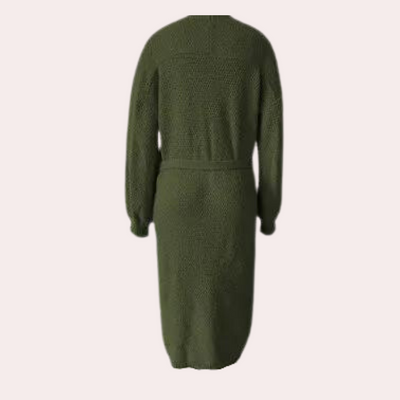Stijlvol lang damesvest met een strikceintuur voor een elegante mira