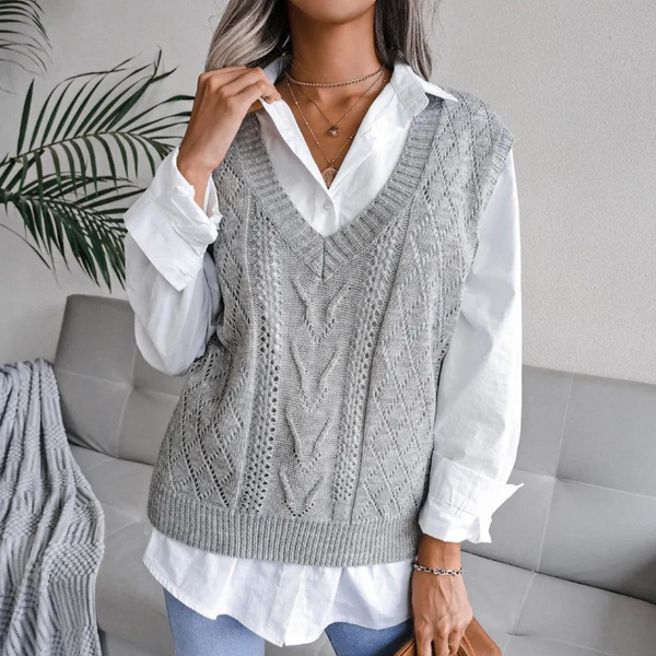 Mouwloos Vest voor Dames met V-Hals - Stijlvol en Comfortabel