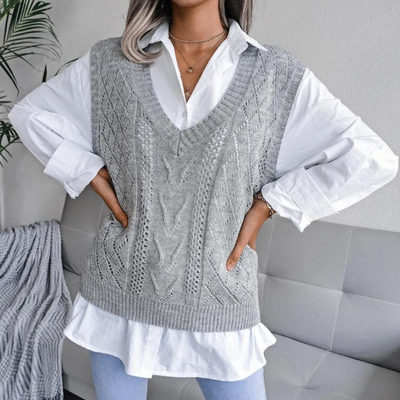 Mouwloos Vest voor Dames met V-Hals - Stijlvol en Comfortabel