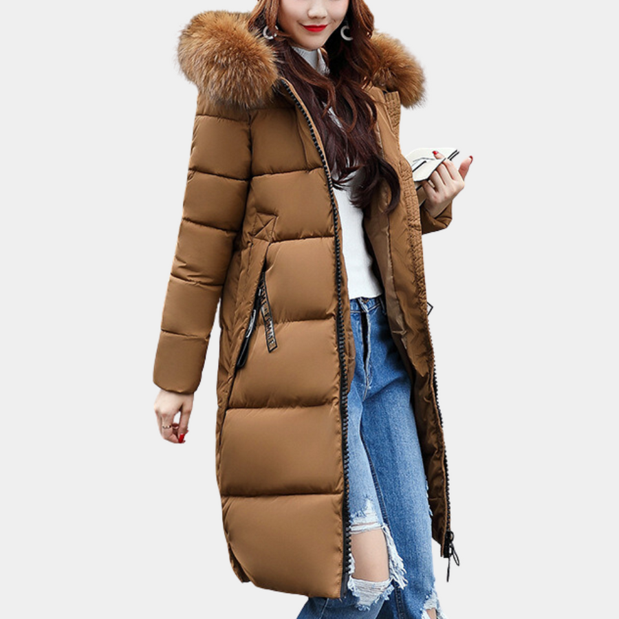 Lange casual damesjas met capuchon voor een trendy uitstraling