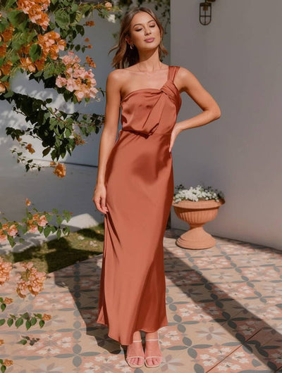 Asymmetrische midi jurk voor feestelijke gelegenheden met verfijnd ontwerp
