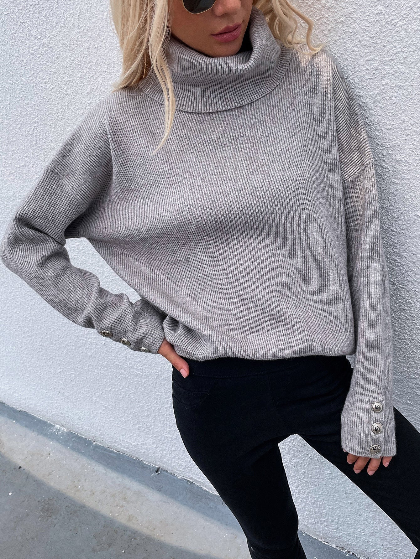 Oversized Coltrui met Omgeslagen Kraag - Perfect voor Herfst en Winter