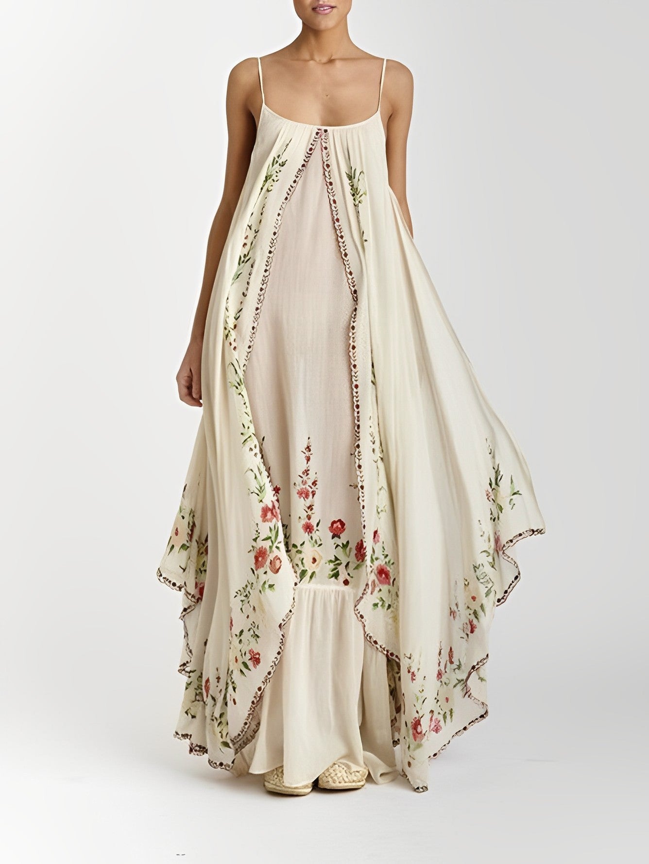 Elegante en veelzijdige maxi-jurk met smalle bandjes voor een stijlvolle uitstraling