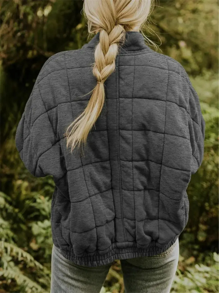 Oversized damesjas met dikke voering en nonchalant uitstraling