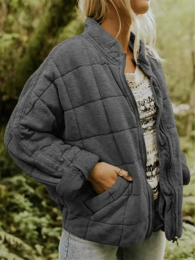 Oversized damesjas met dikke voering en nonchalant uitstraling