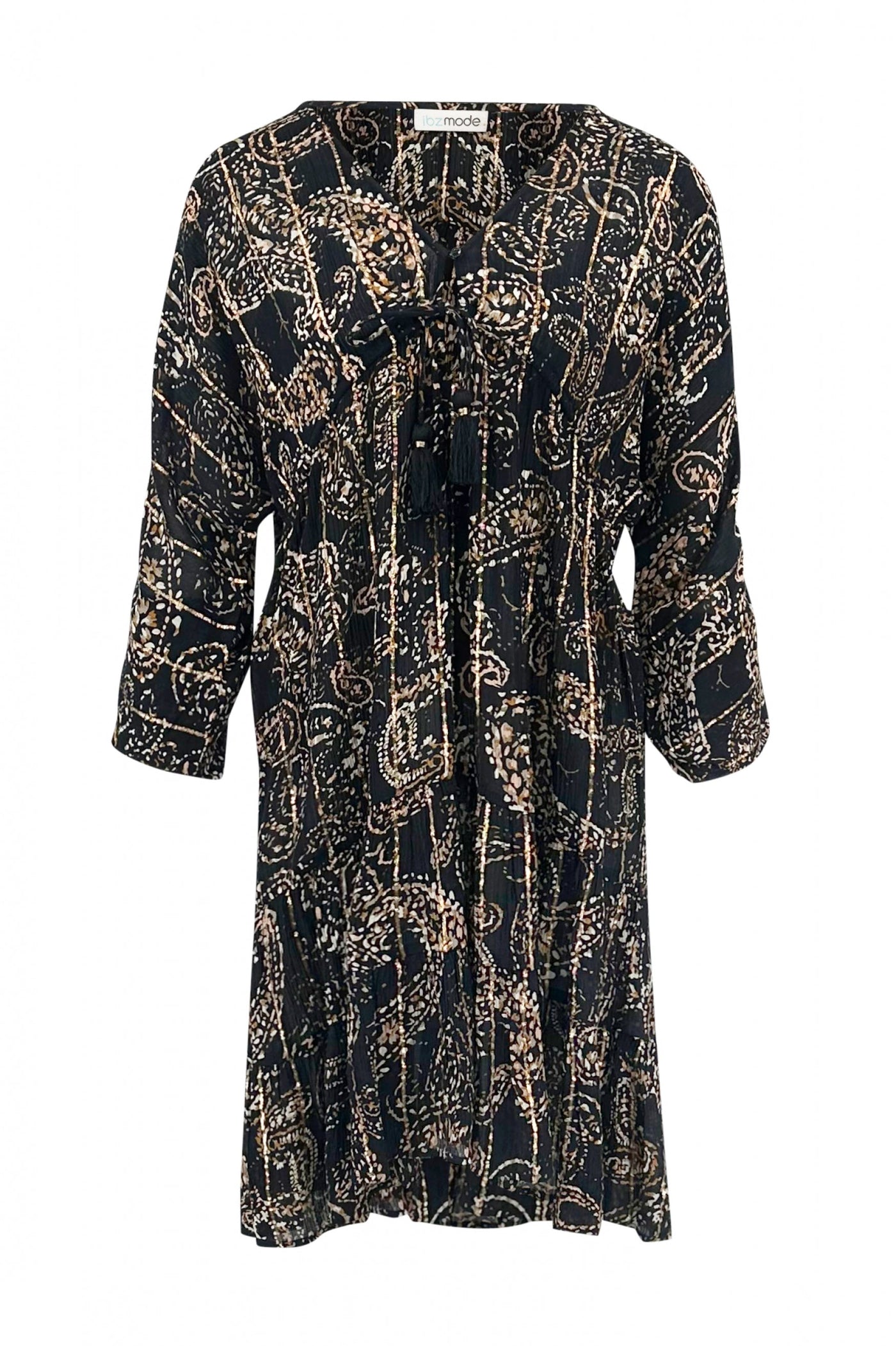Korte casual damesjurk met print en lange mouwen voor elke dag