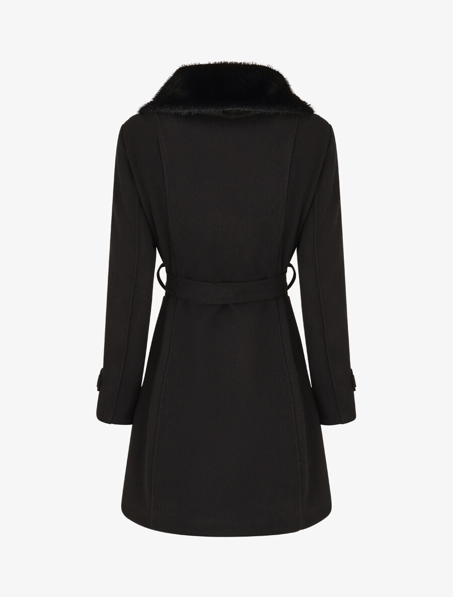 Monochrome damesjas met stijlvolle kraag