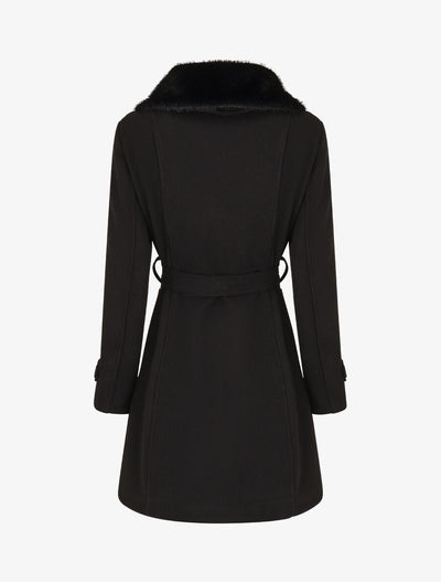 Monochrome damesjas met stijlvolle kraag