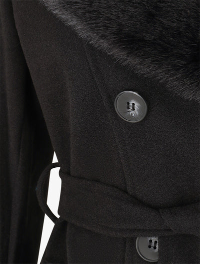 Monochrome damesjas met stijlvolle kraag