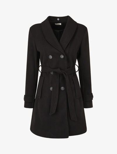 Monochrome damesjas met stijlvolle kraag
