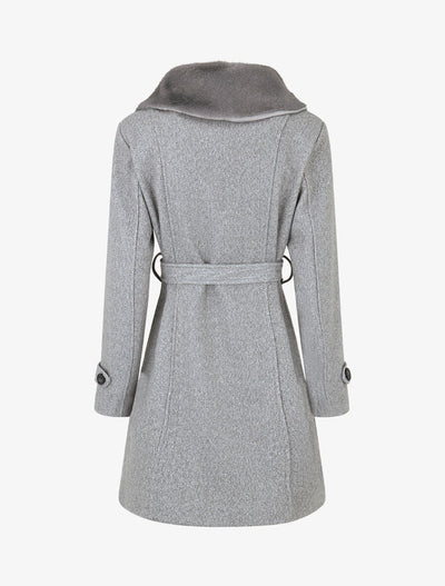 Monochrome damesjas met stijlvolle kraag