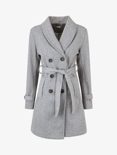 Monochrome damesjas met stijlvolle kraag