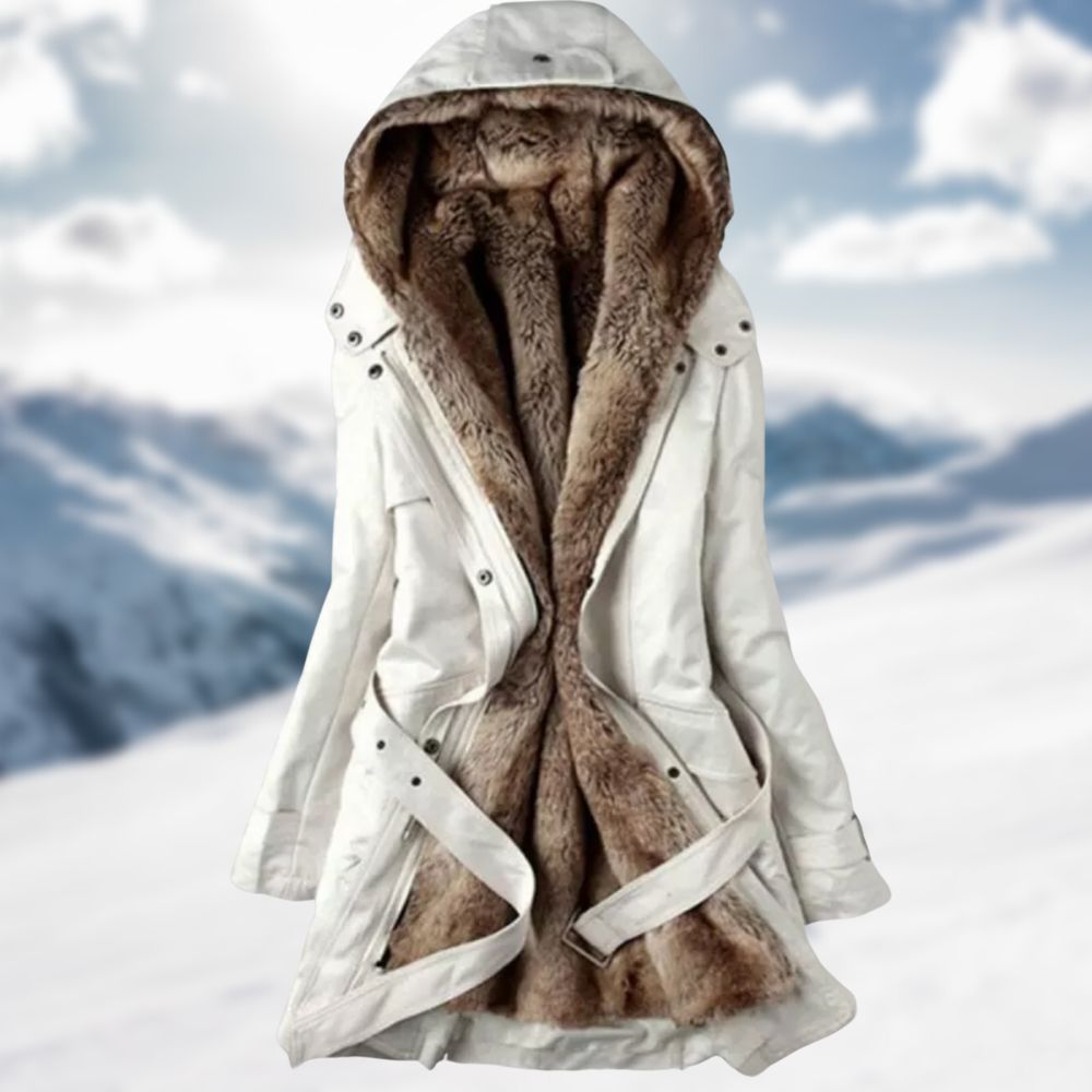 Lange winterjas voor dames met een stijlvolle en trendy uitstraling