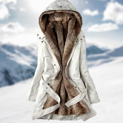 Lange winterjas voor dames met een stijlvolle en trendy uitstraling