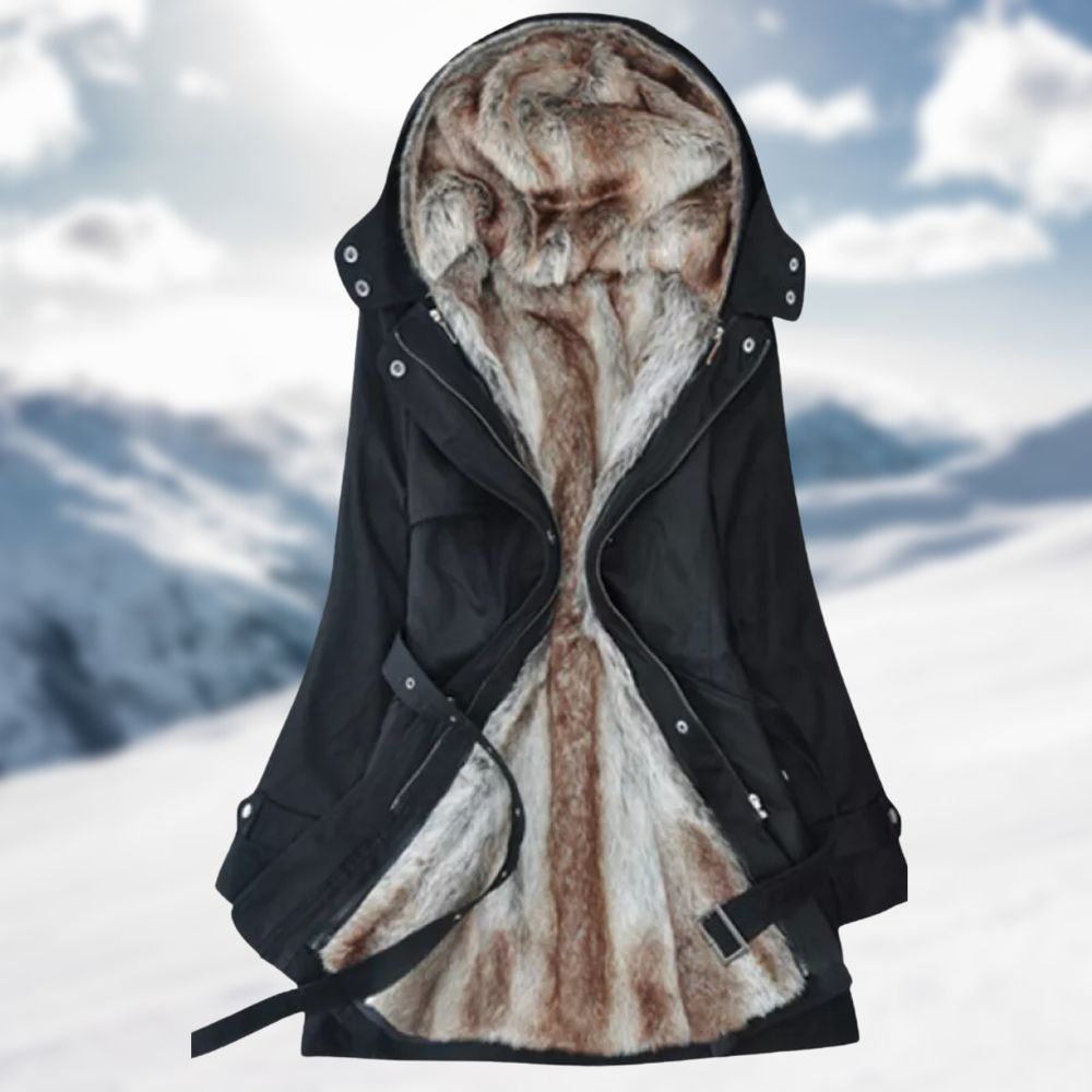 Lange winterjas voor dames met een stijlvolle en trendy uitstraling