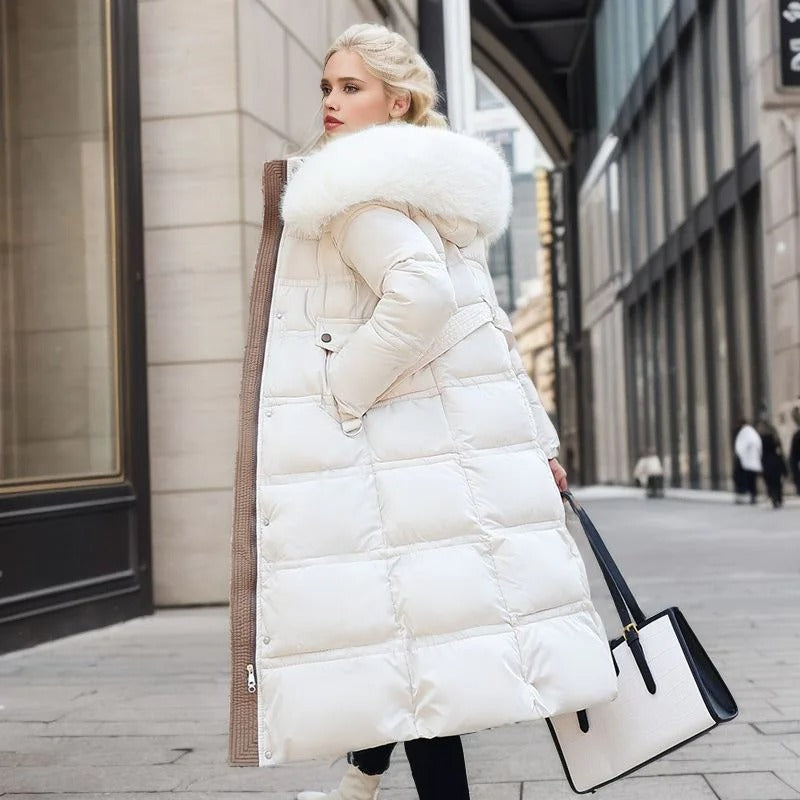 Moderne dames winterjas met luxe uitstraling