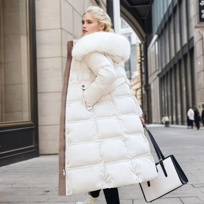 Moderne dames winterjas met luxe uitstraling