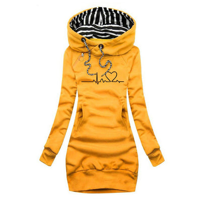 Sweaterjurk met eigentijds printontwerp