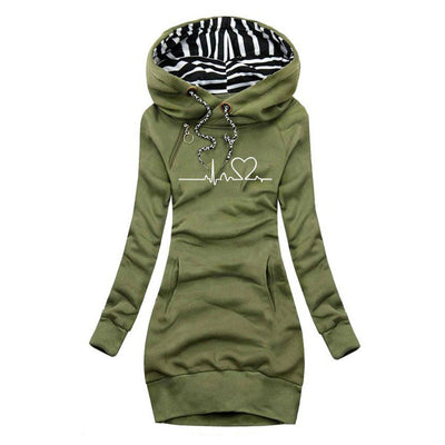 Sweaterjurk met eigentijds printontwerp