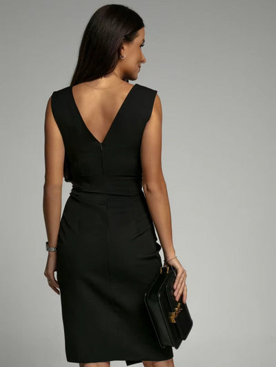 Elegante midijurk voor dames met stijlvolle V-hals
