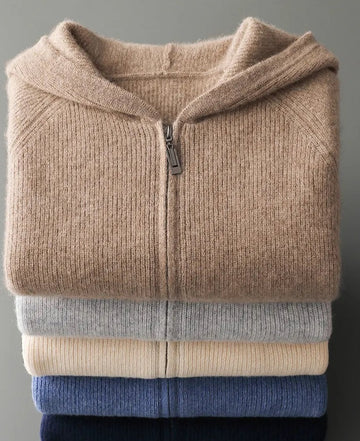 Nonchalant heren hoodie met rits en capuchon voor extra warmte en comfort