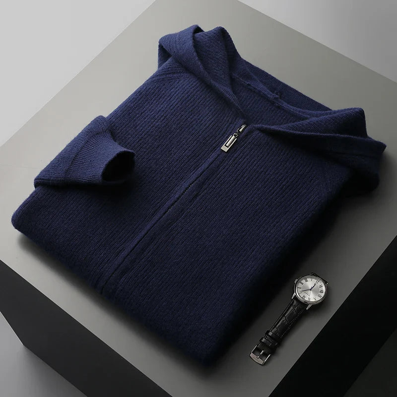 Nonchalant heren hoodie met rits en capuchon voor extra warmte en comfort
