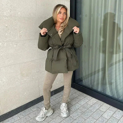 Elegante damesjas met hoge kraag – Perfect voor de winter