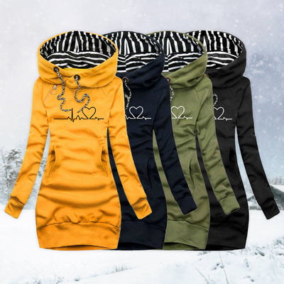 Sweaterjurk met eigentijds printontwerp