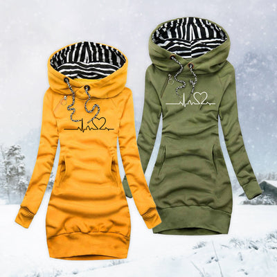 Sweaterjurk met eigentijds printontwerp